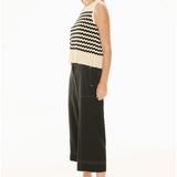 Bonde Knit Tank in Ivory/Black