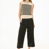 Bonde Knit Tank in Ivory/Black