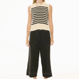 Bonde Knit Tank in Ivory/Black
