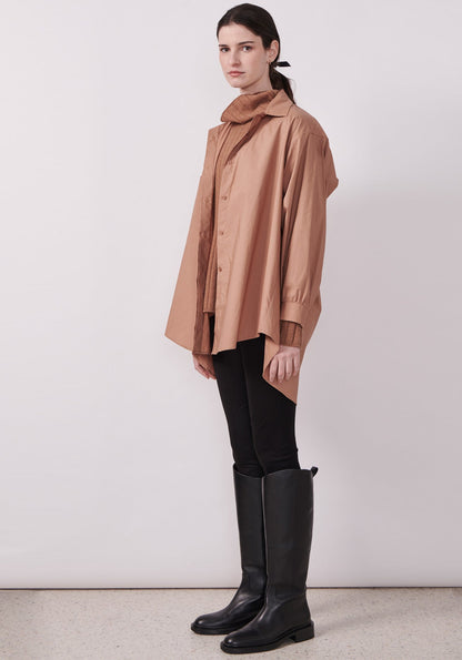 Ryder Draped Back Shirt in Fox