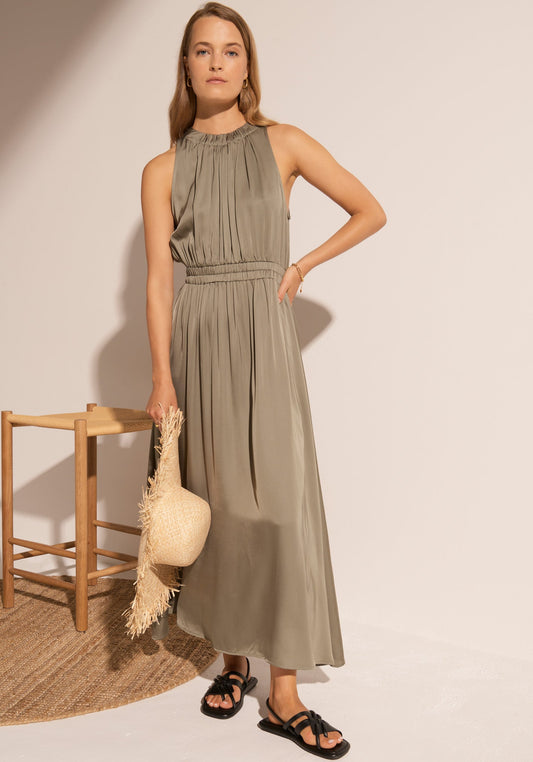 Clese Midi Dress in Khaki