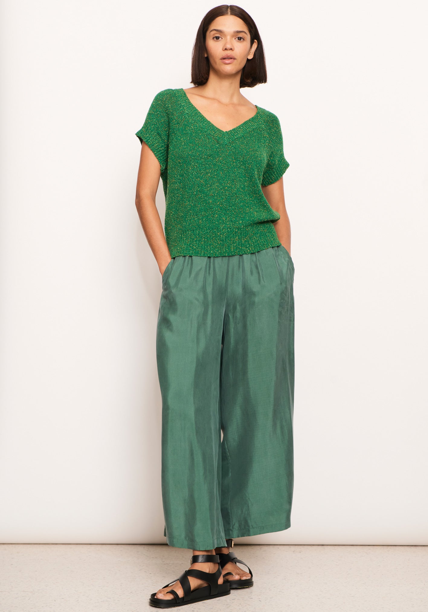 Rig Knit Top in Green