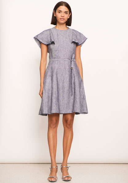 Joss Denim Dress in Linen Denim