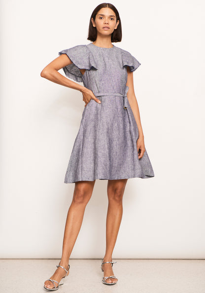 Joss Denim Dress in Linen Denim