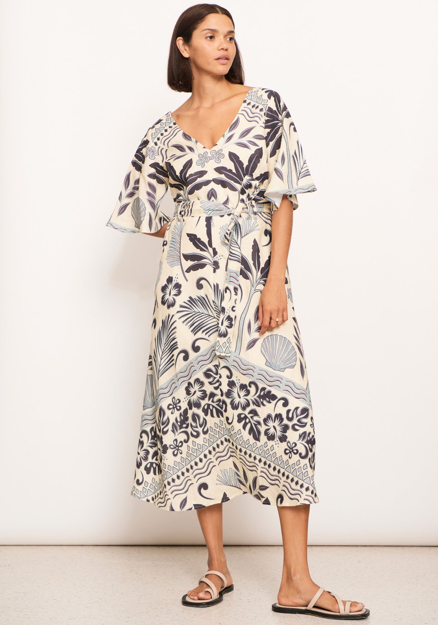 Paradise Bias Dress in Paradise Palm