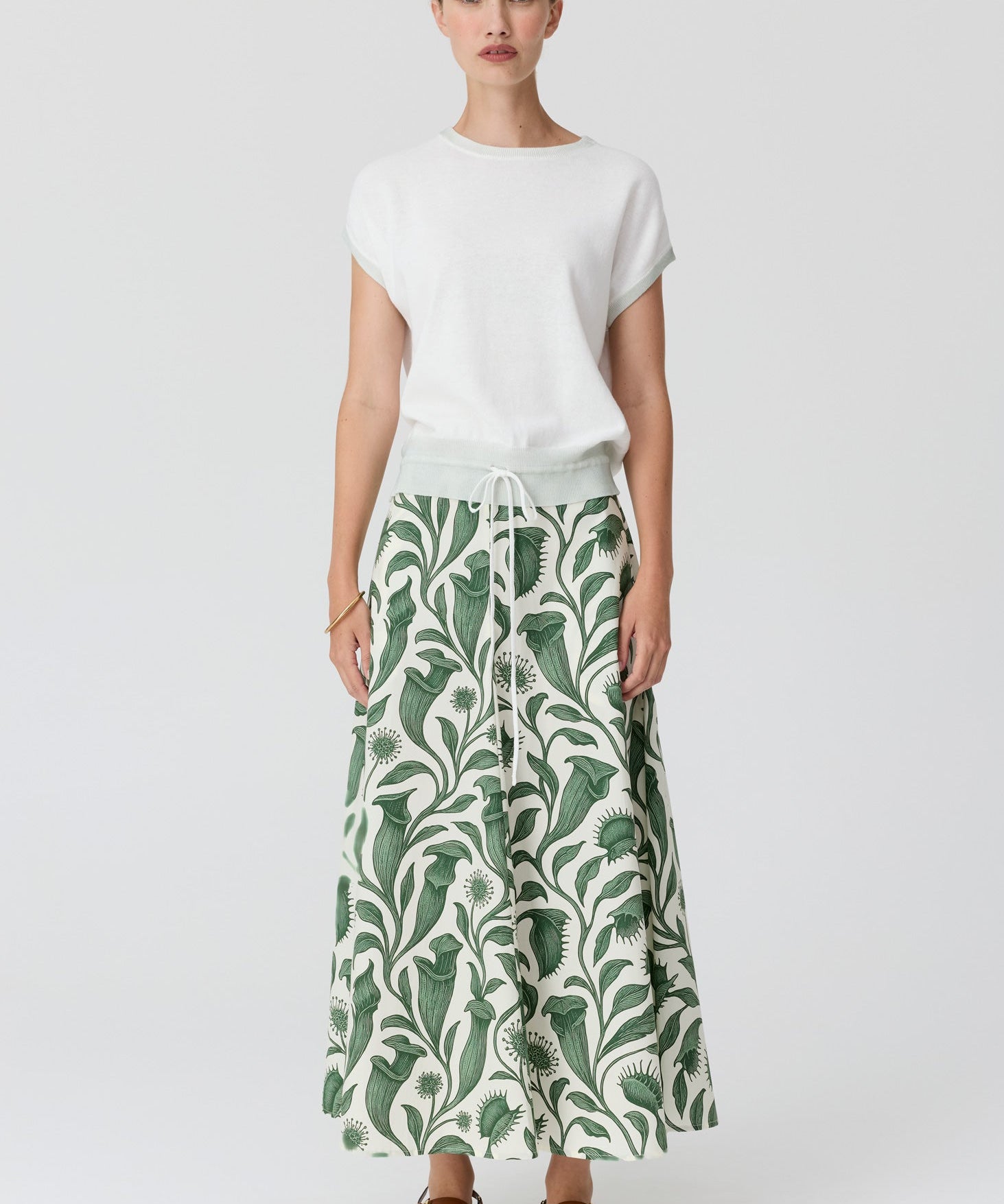 Reed Painted Knit in Chalk/Mint