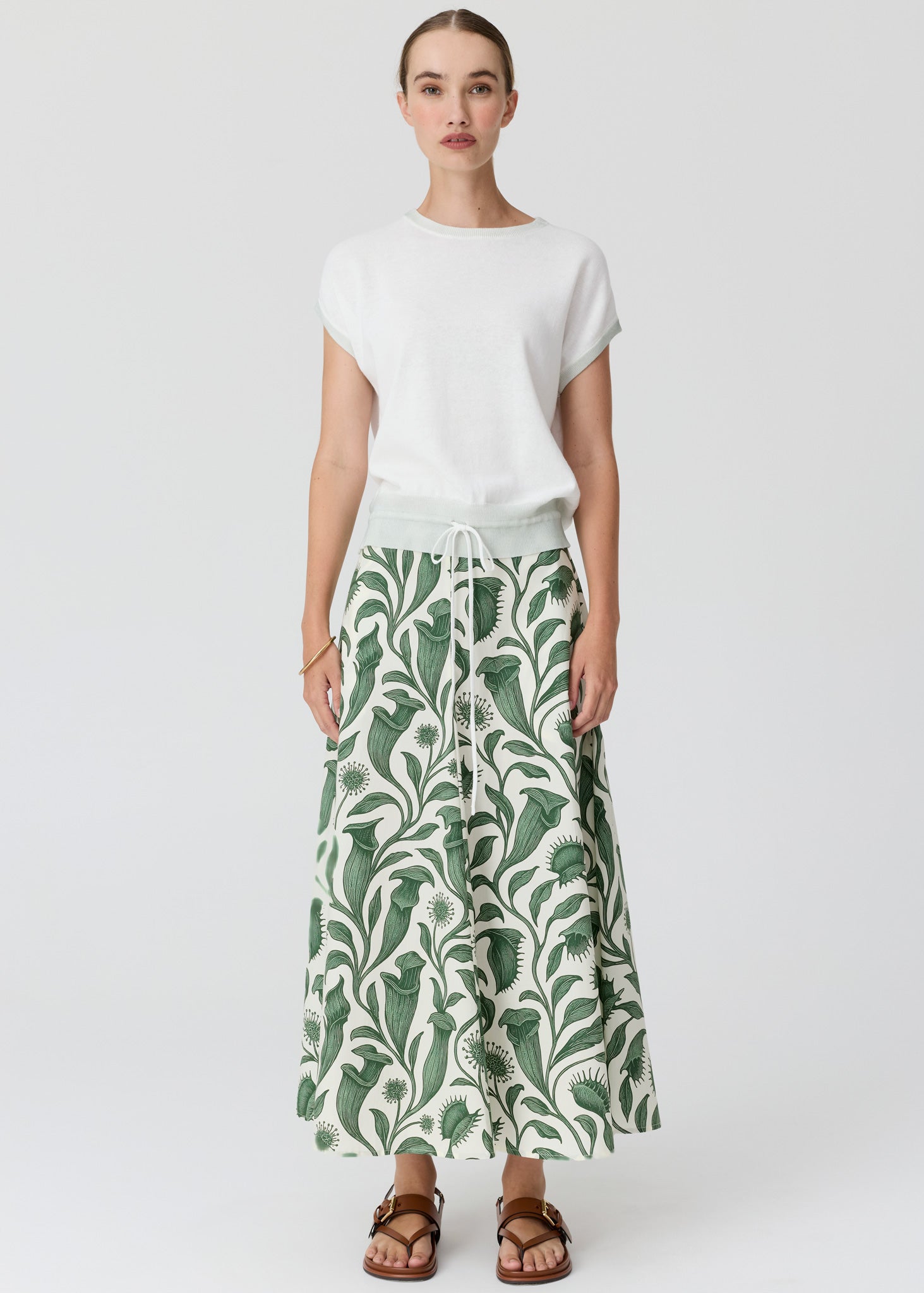 Reed Painted Knit in Chalk/Mint