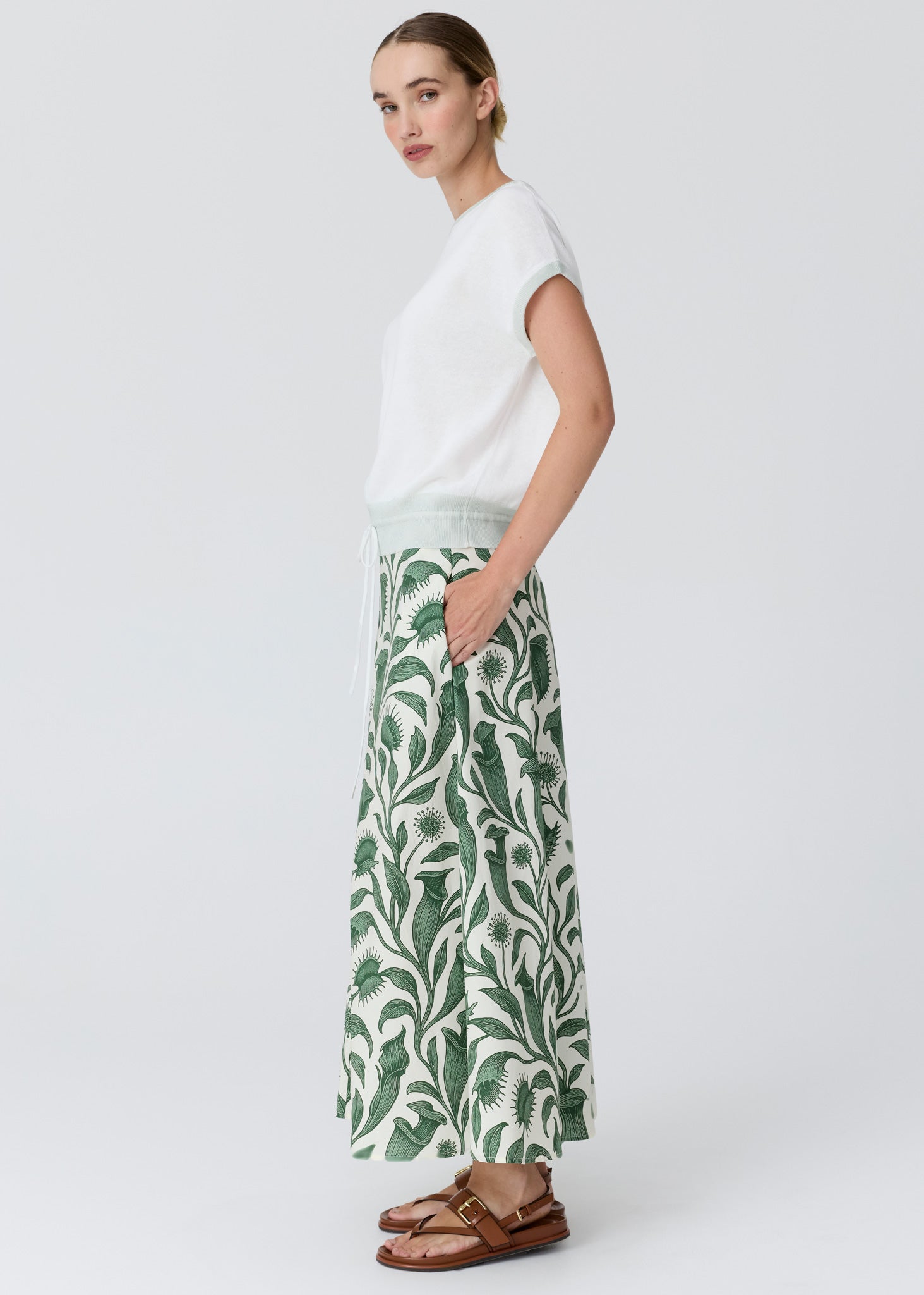 Reed Painted Knit in Chalk/Mint