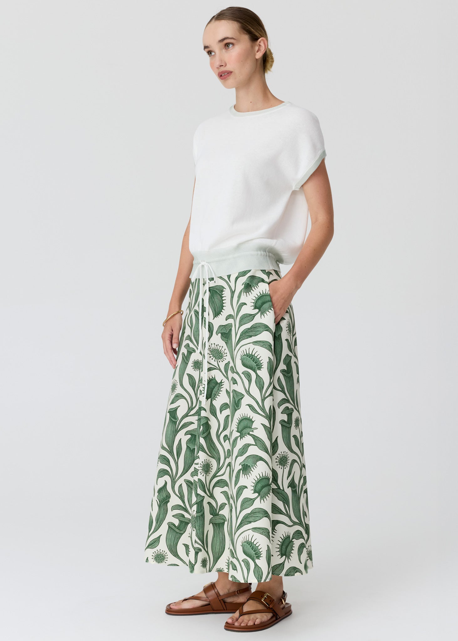 Reed Painted Knit in Chalk/Mint