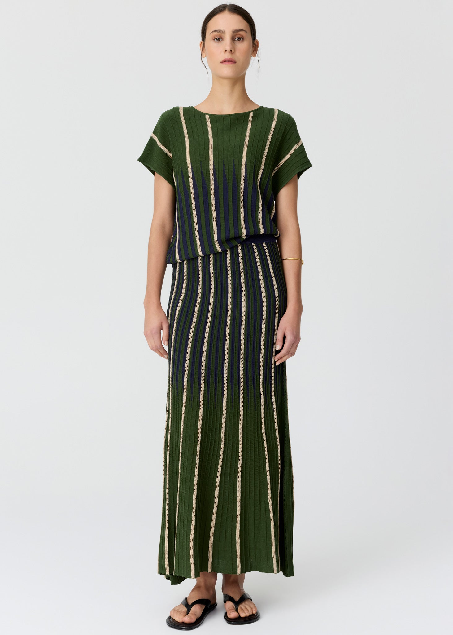 Axil Top in Fern/Ink/Pebble