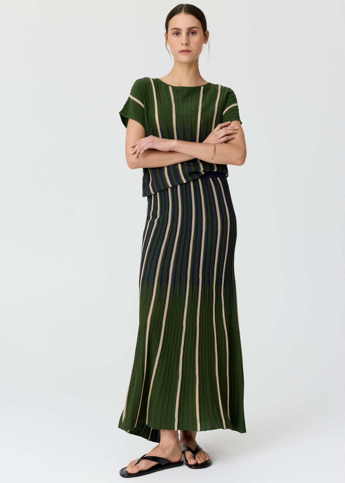 Axil Top in Fern/Ink/Pebble