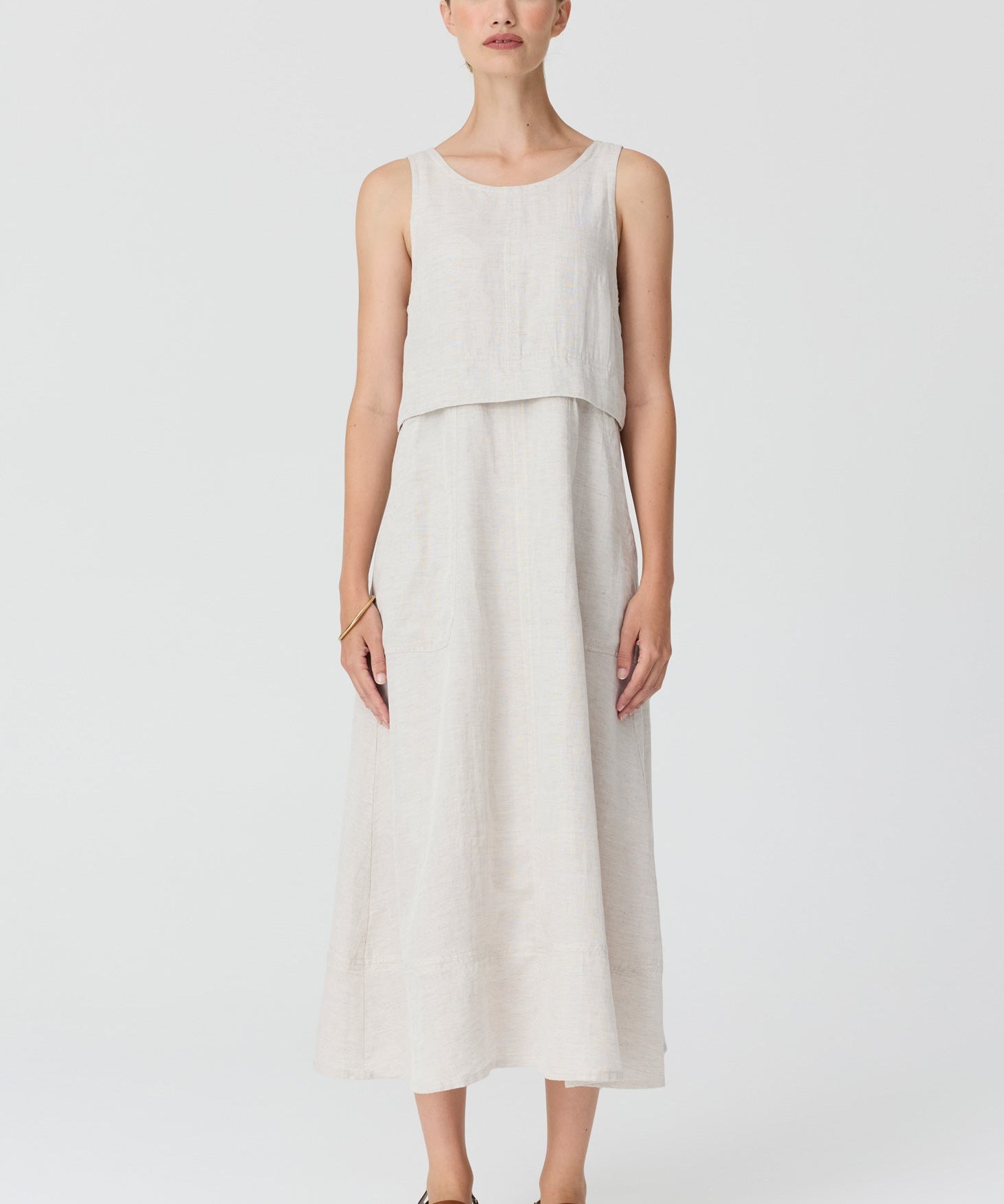 Frankie Double Layer Dress in Natural
