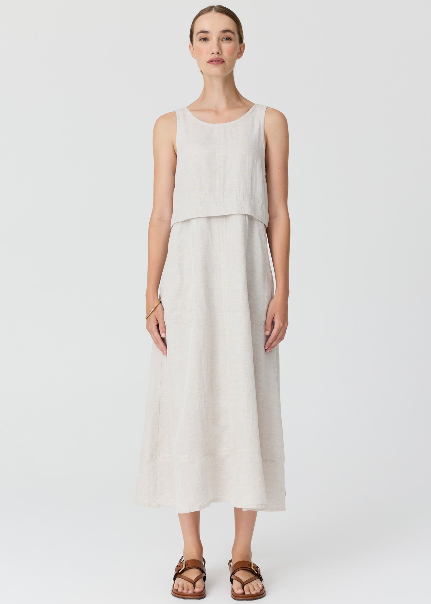 Frankie Double Layer Dress in Natural
