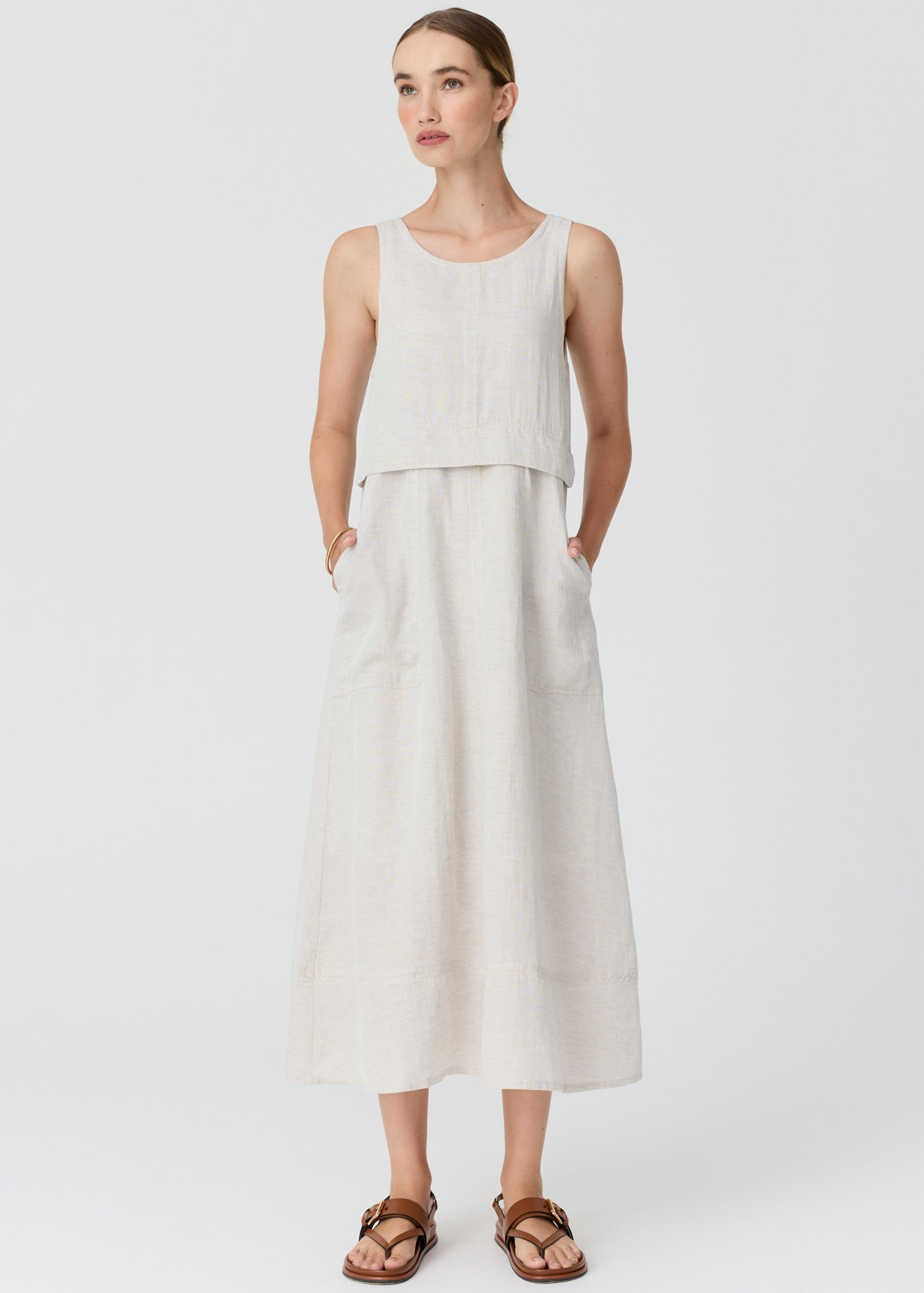 Frankie Double Layer Dress in Natural