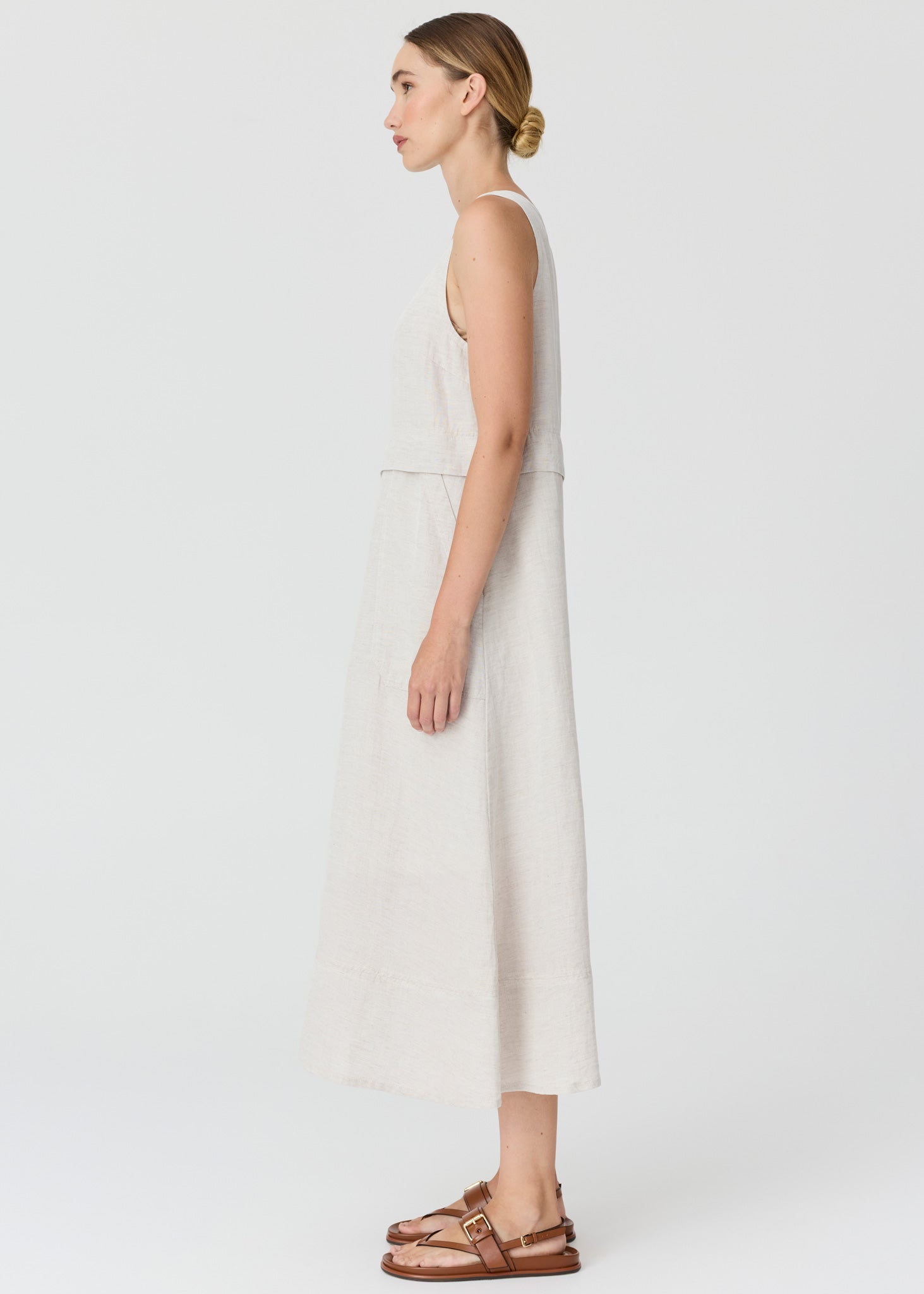 Frankie Double Layer Dress in Natural