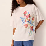 Tulip Tee in Ivory – front model view