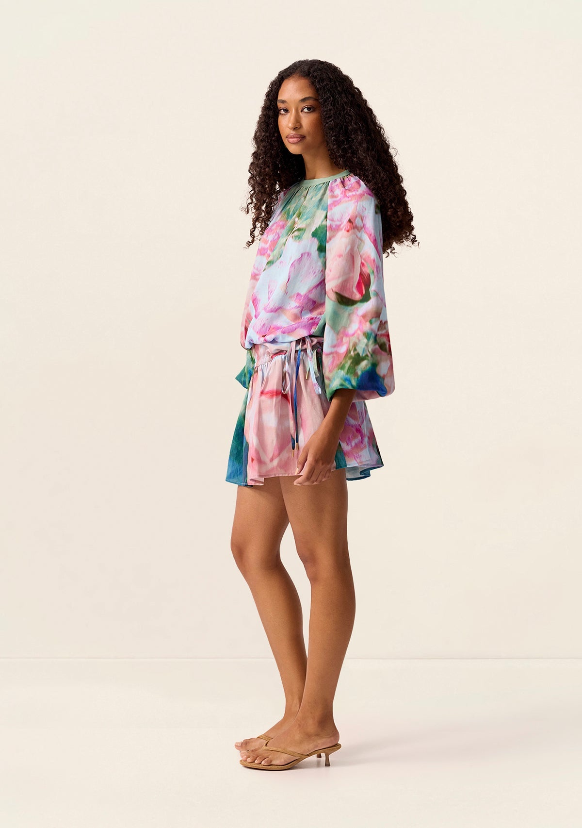 Roses Mini Dress in Print – model view 3