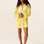 Lotus Mini Dress in Canary – front model view