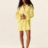 Lotus Mini Dress in Canary – front model view