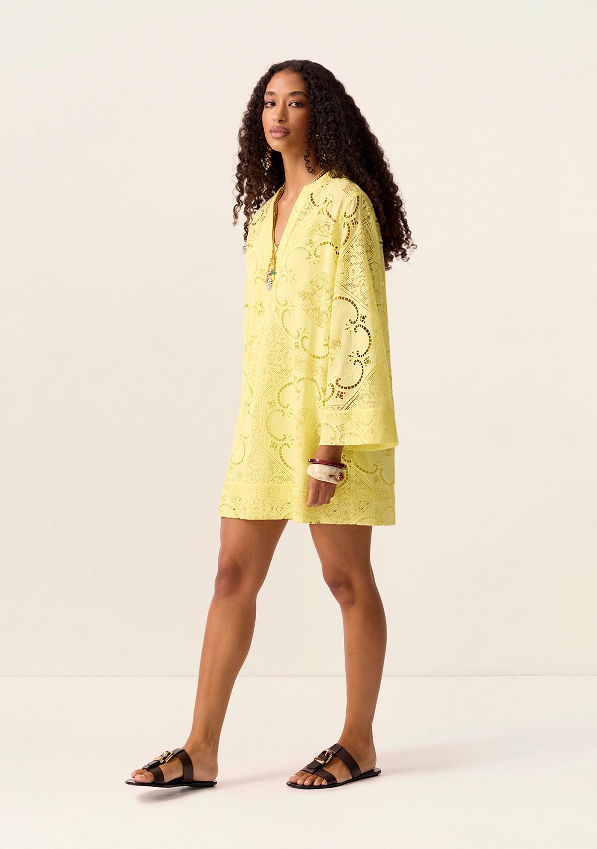 Lotus Mini Dress in Canary – model view 3