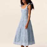 Blossom Strappy Midi Dress in Wave – model view 3