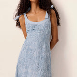 Blossom Strappy Midi Dress in Wave – model view 2