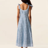 Blossom Strappy Midi Dress in Wave – model view 4