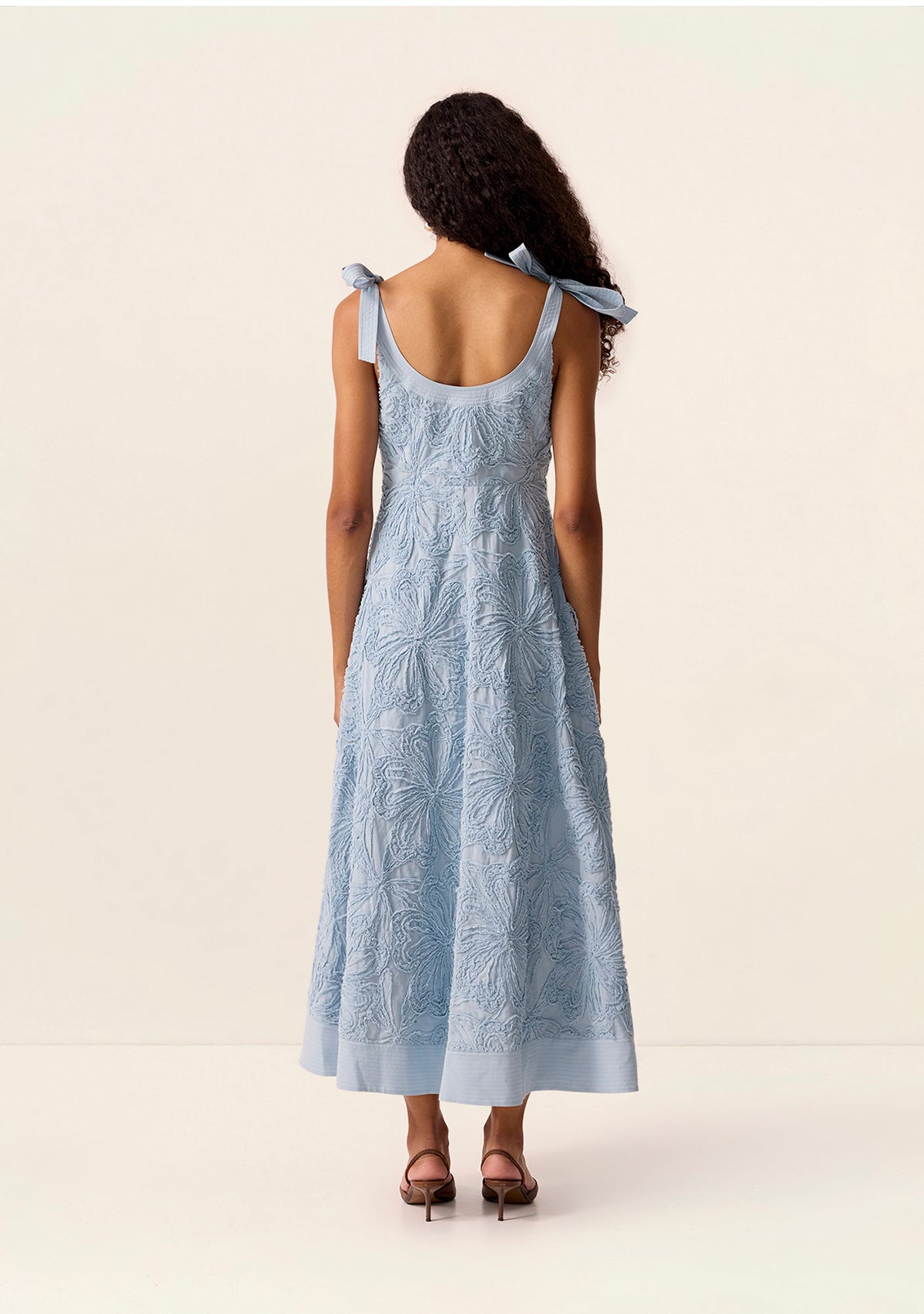 Blossom Strappy Midi Dress in Wave – model view 4