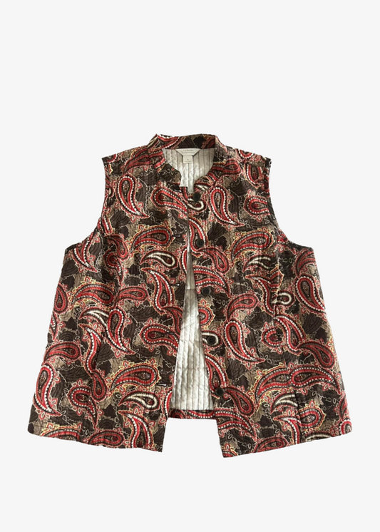 Quilted Paisley Vest - preloved