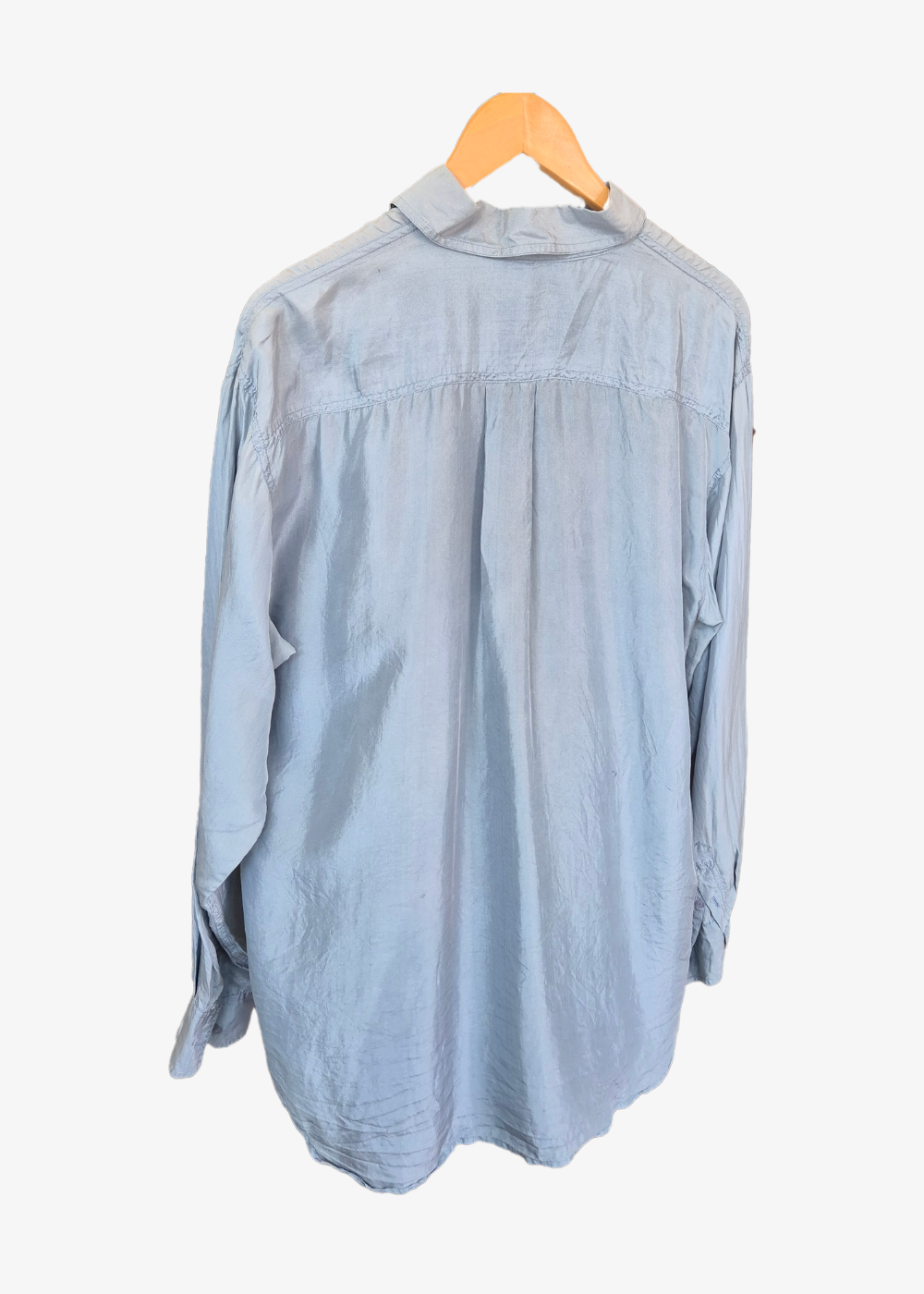 Pebble 100% Silk Relaxed Shirt Light Blue - preloved