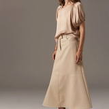 Ollie Faux Leather Skirt in Pebble