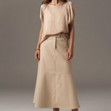 Ollie Faux Leather Skirt in Pebble