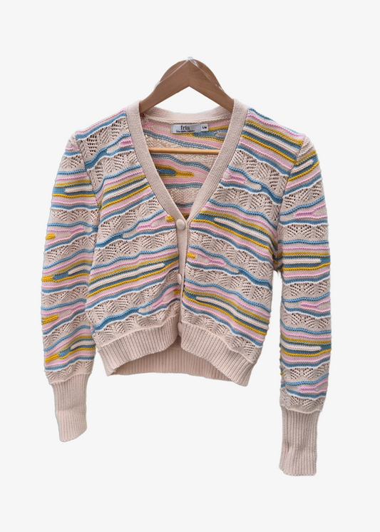 Pastel Wave Knit Cardigan - preloved