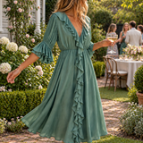 Rose Dress in Emerald