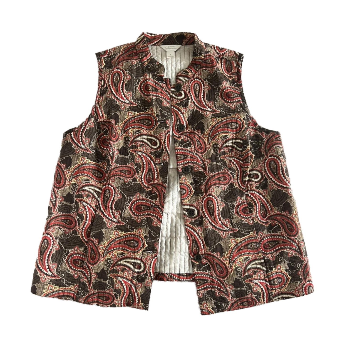 Quilted Paisley Vest - preloved