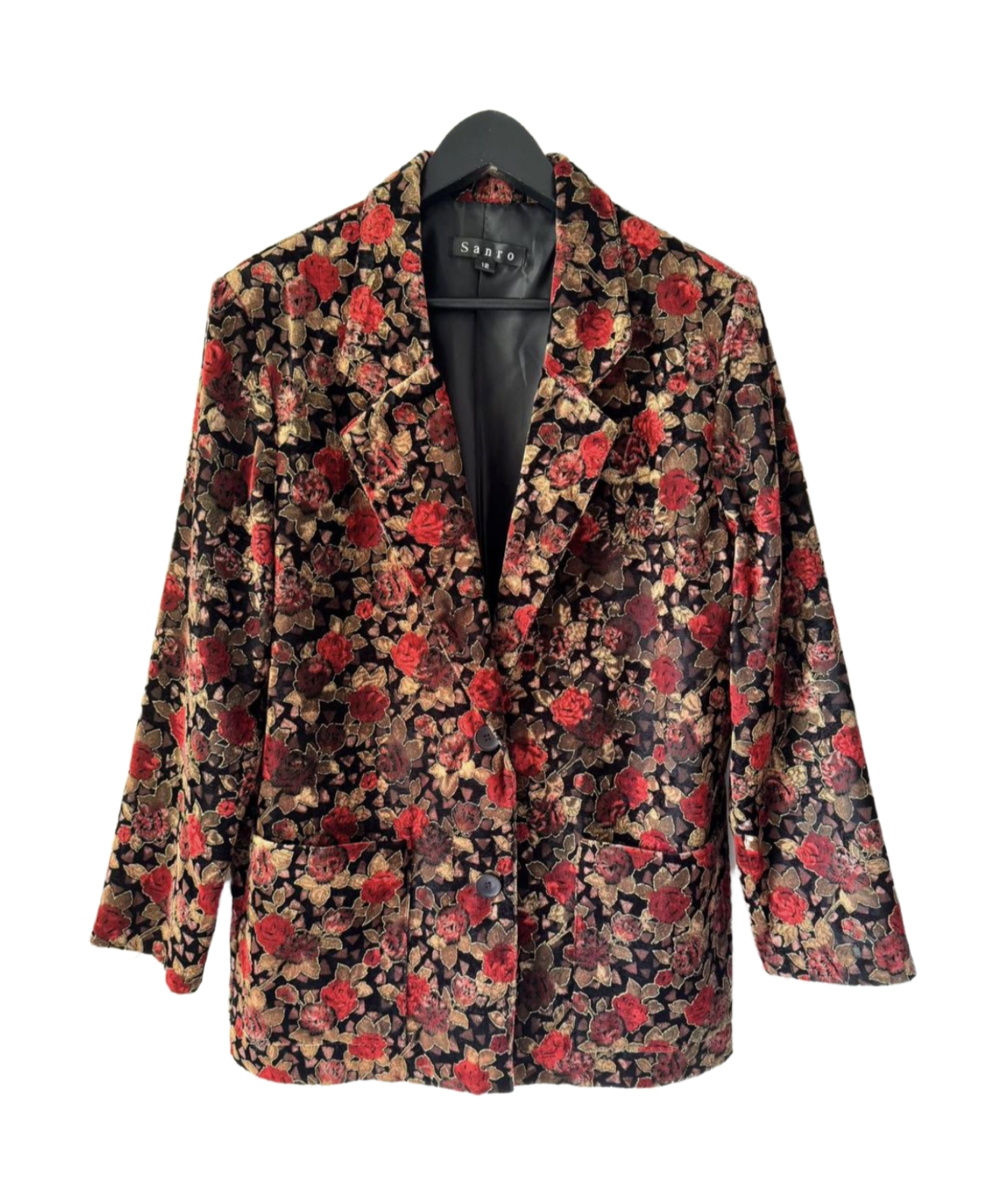 Vintage Floral Velvet Blazer