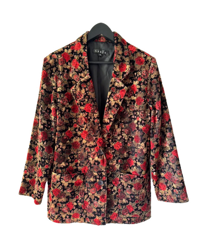 Vintage Floral Velvet Blazer