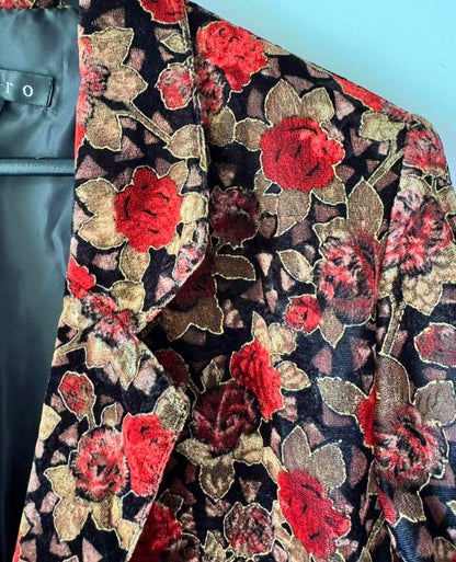 Vintage Floral Velvet Blazer