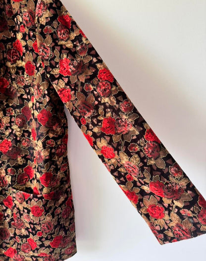 Vintage Floral Velvet Blazer