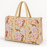 Quilted Cotton Shopper - Ivory Leopard Garden