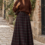 Stirling Skirt in Navy Red Check