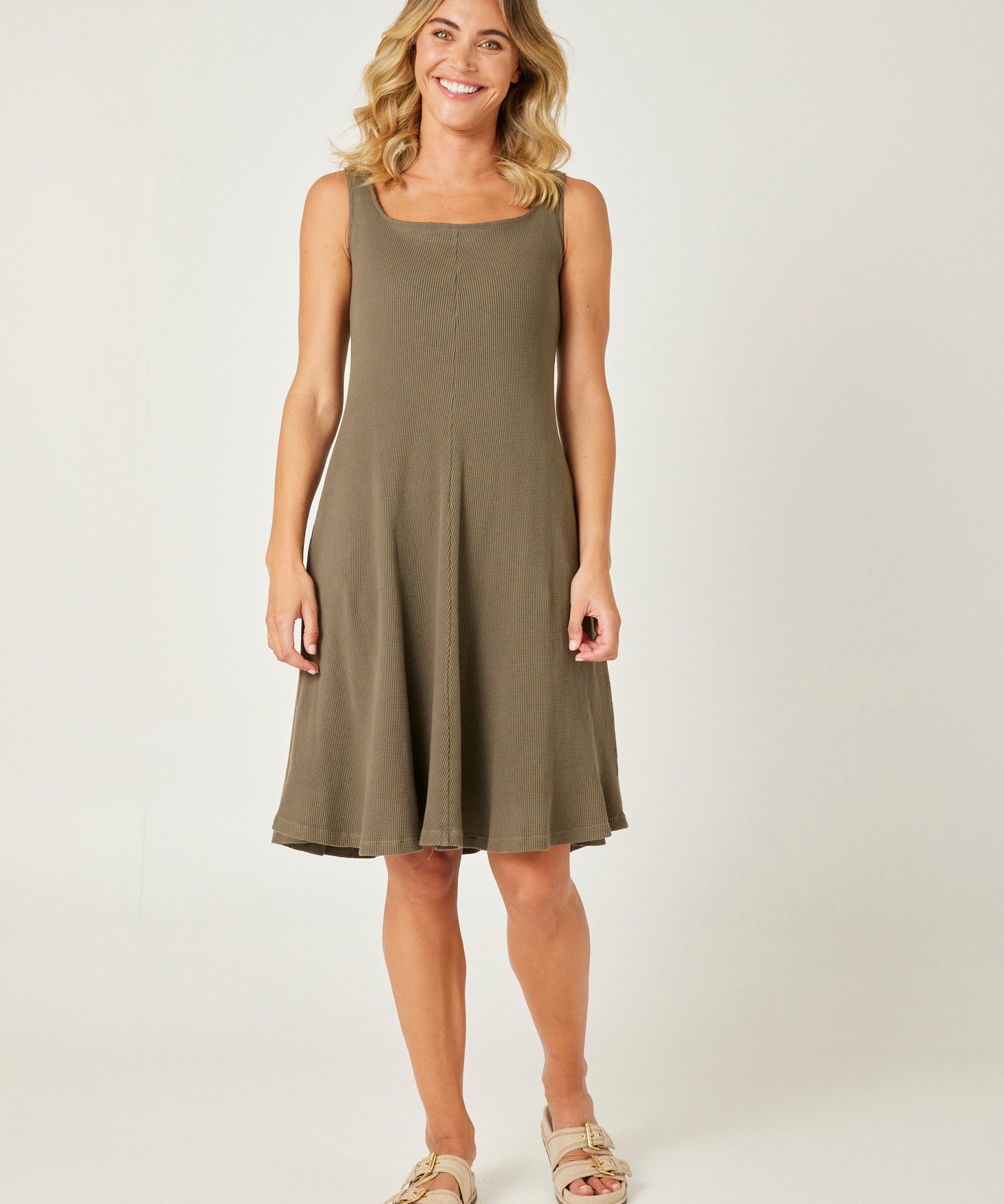 Velina Waffle Cotton Dress