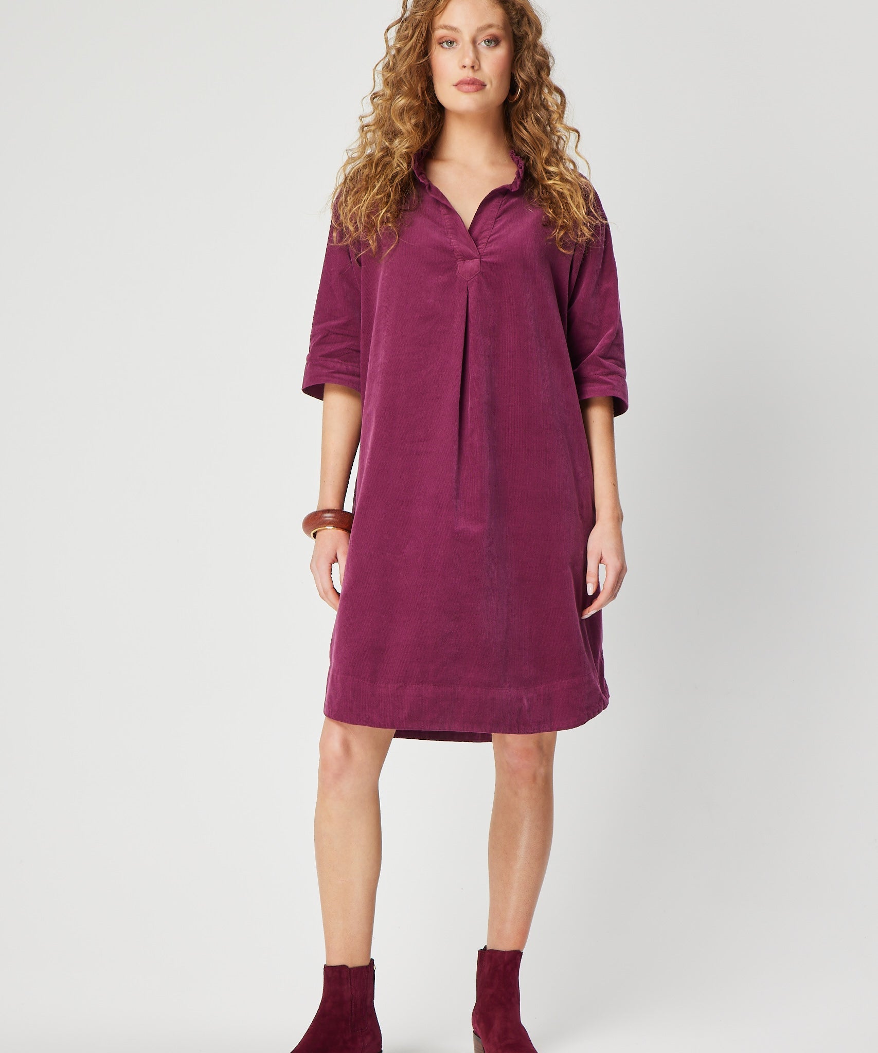 Lyla Dress in Burgandy