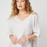 Iris Top in Chalk