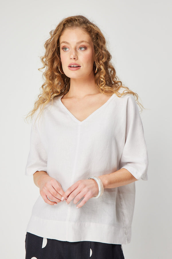 Iris Top in Chalk