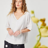 Iris Top in Chalk