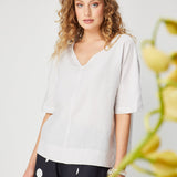 Iris Top in Chalk