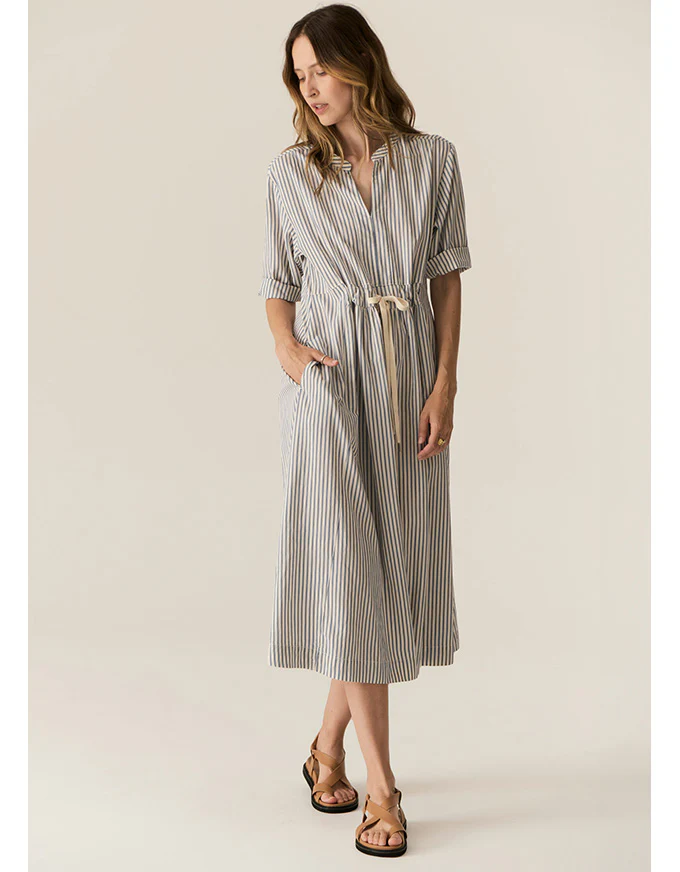 Vera Shirt Dress in Blue Stripe