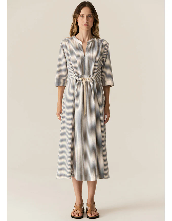 Vera Shirt Dress in Blue Stripe
