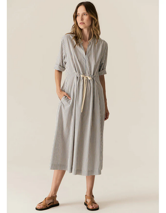 Vera Shirt Dress in Blue Stripe